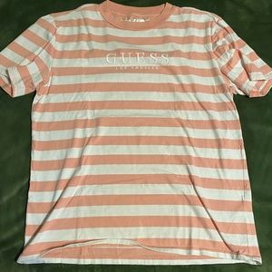 Guess Striped Shirt Pink white